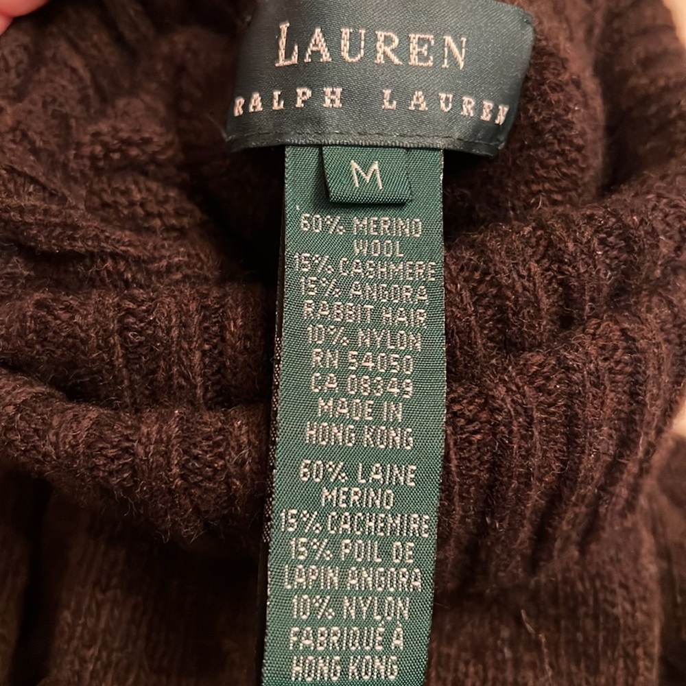 Dark Brown Wool Turtle Neck Sweater - image 2